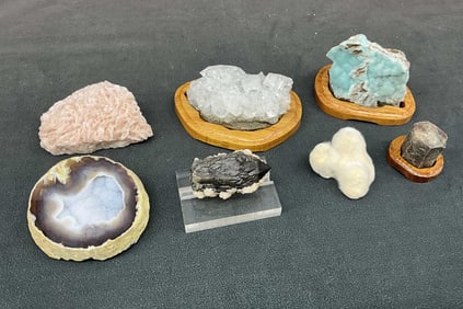 Okenite, Ruby, Apophyllite, dolomite