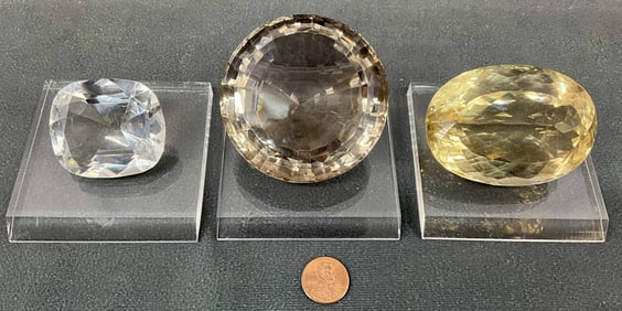 Gem Cut Smokey Quartz & Citrine