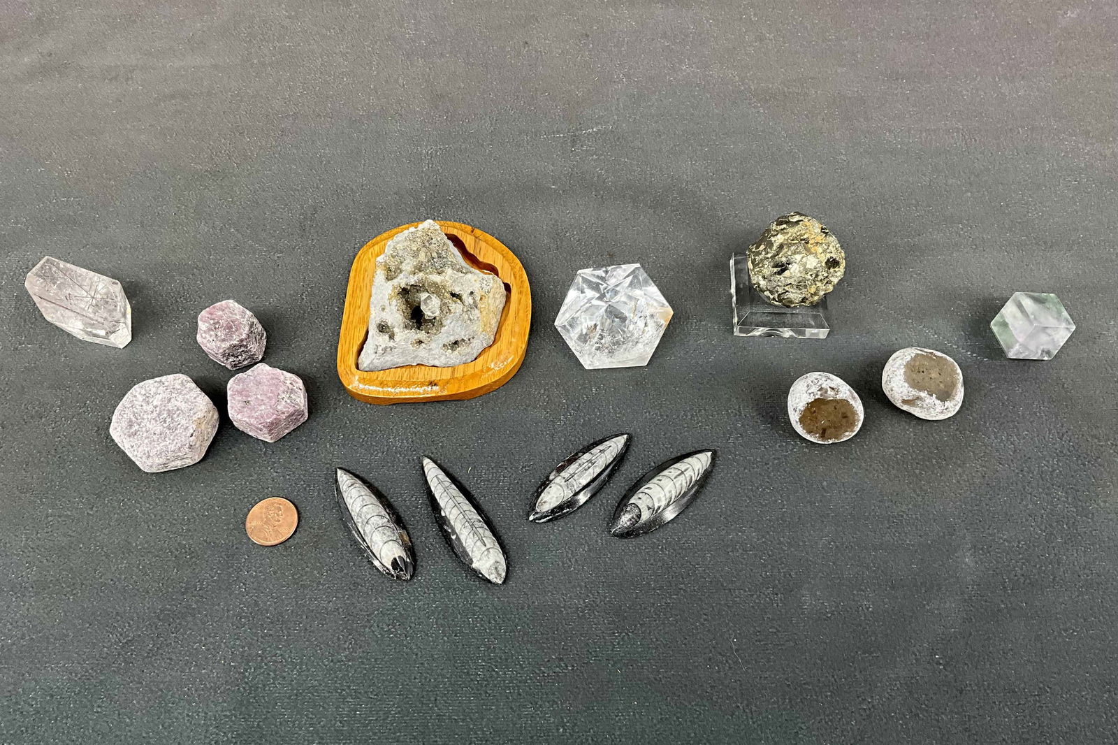 Herkimer Diamond, Pyrite, Fluorite, Rubies (1 of 13)