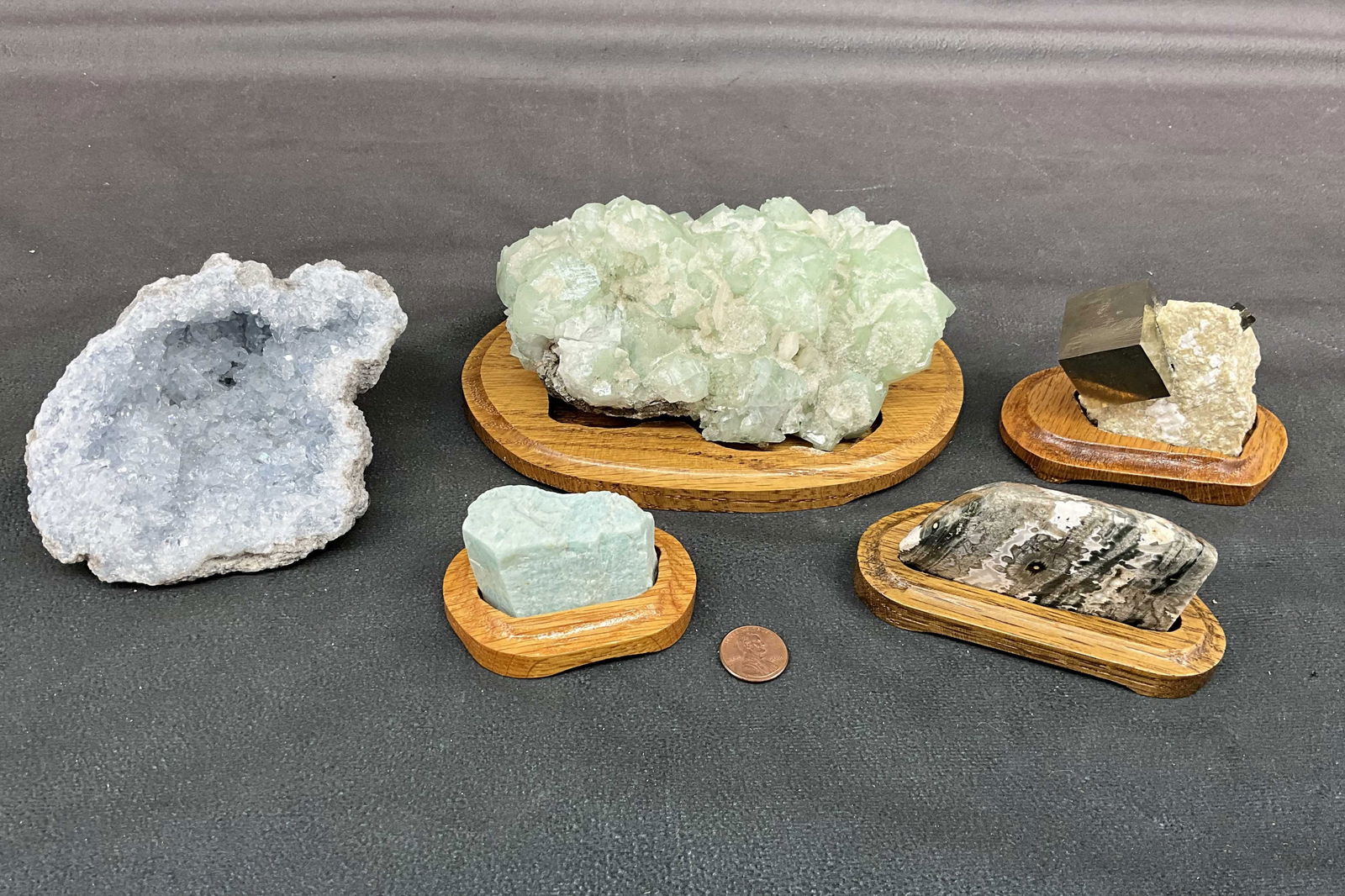 Apophyllite, Amazonite, Pyrite (1 of 13)