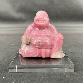Rhodonite Buddha On Lucite