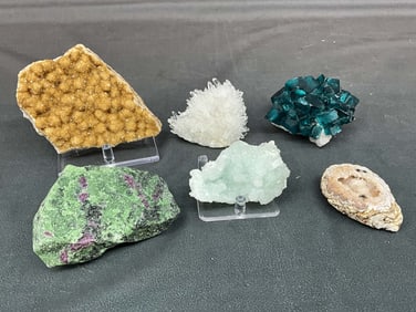 Quartz, Citrine, Prehenite on Apophyllite
