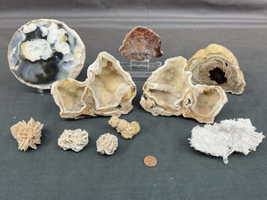 Coral Geode, Quartz, Lace Agate