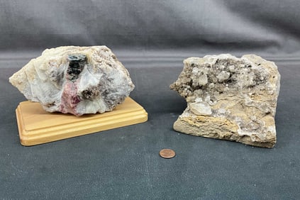 Pink & Green Tourmaline In Matrix
