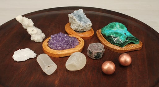 Ruby, Celestite, Amethyst