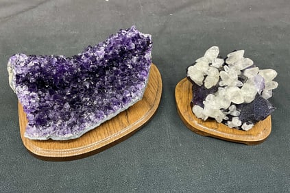 Amethyst Reverse Geode, Fluorite On Calcite