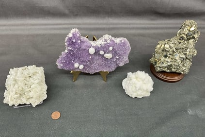 Aragonite, Amethyst & Calcite