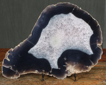 Druzy Agate Slice On Stand, Charcuterie Slab