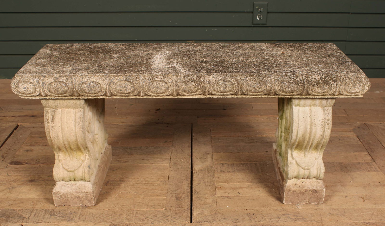 Vintage Cast Stone Garden Bench (1 of 6)