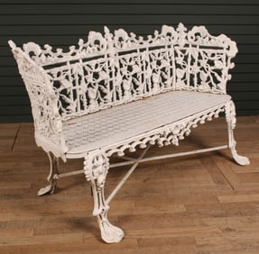 Antique English Cast Iron Convulvus Garden Bench
