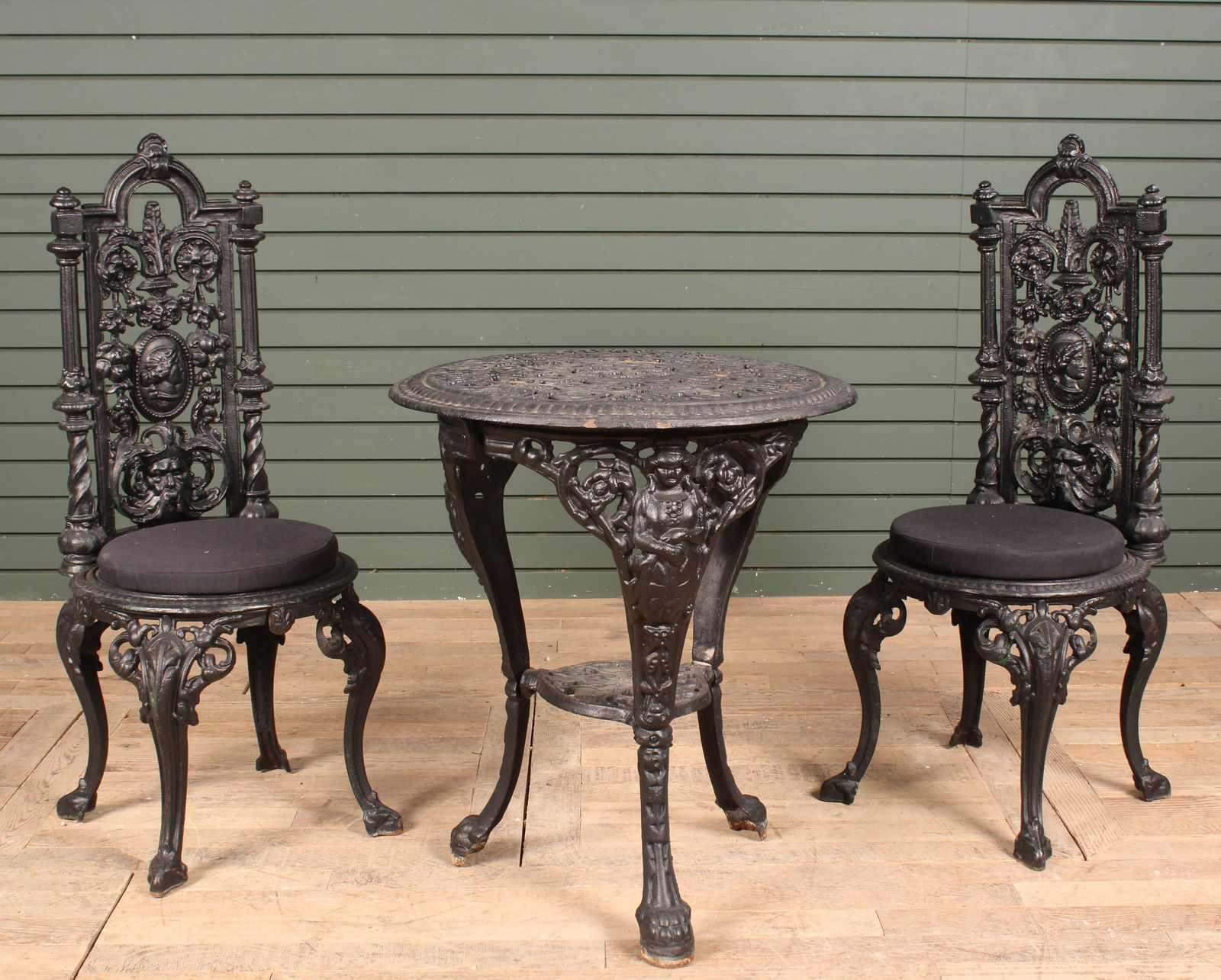 Cast Iron 3 Piece Patio Set, Bistro Set (1 of 9)