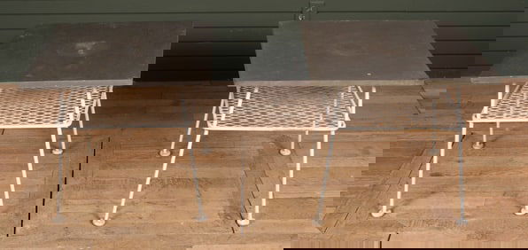 Pair Woodard Wire Mesh Sculptura Occasional Tables