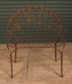 Wrought Iron Daisy Chain Bench