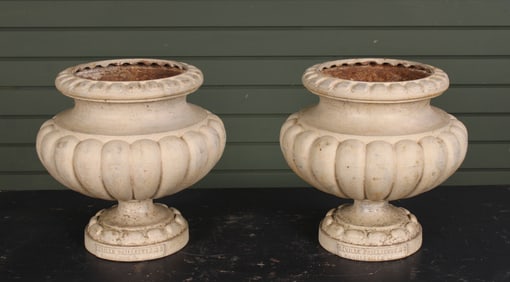 Antique French Cast Iron Garden Urns