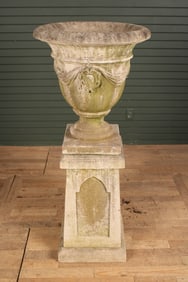 Cast Stone Urn & Pedestal