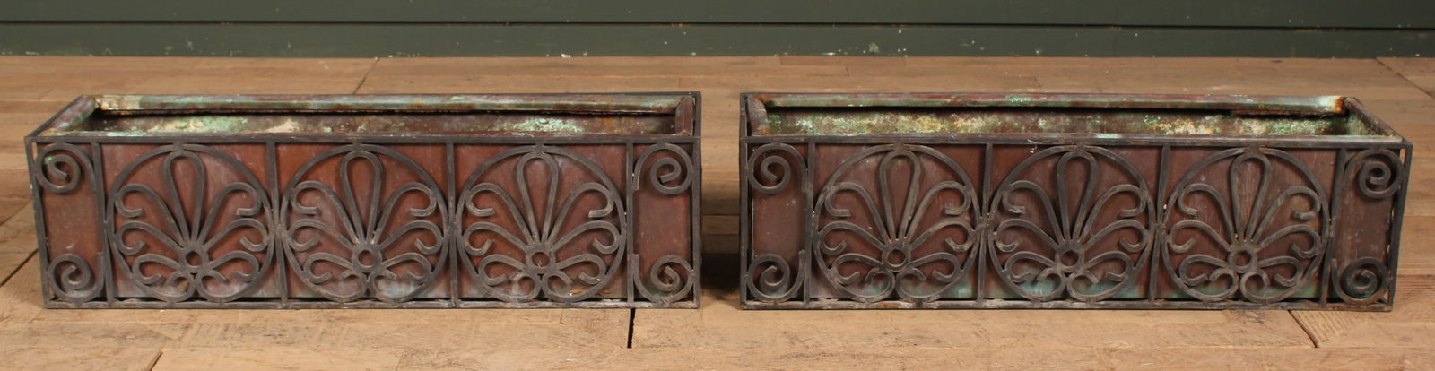 Pair of Wrought Iron Planters, Garden, Ledge (1 of 6)
