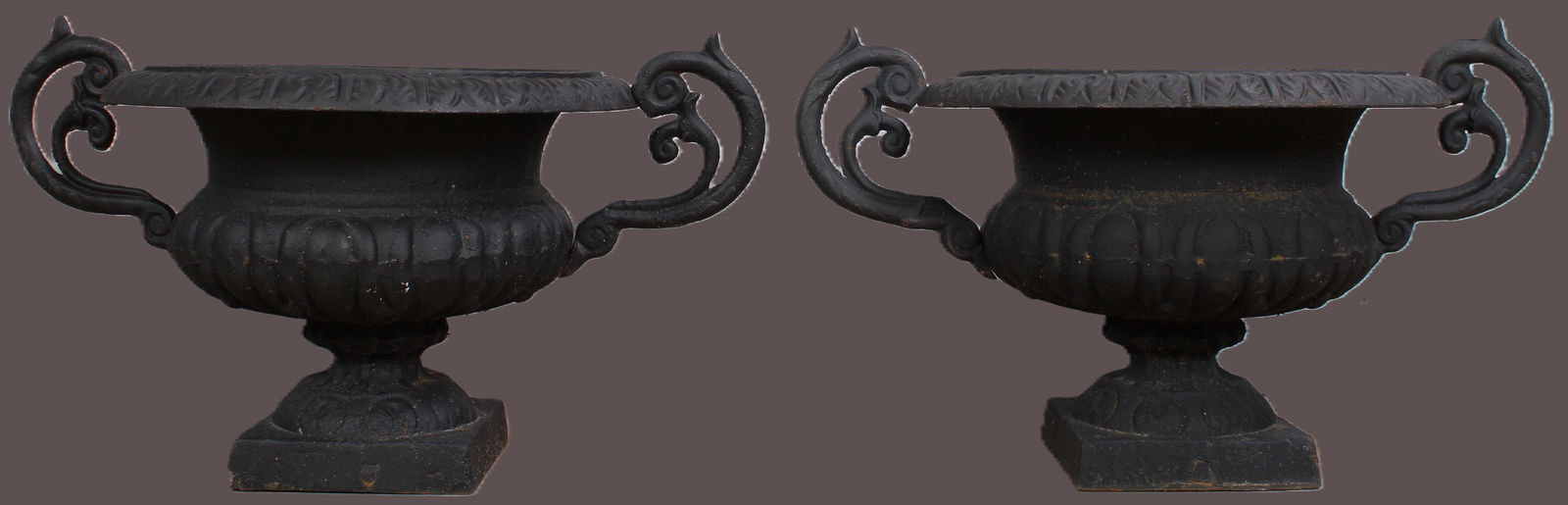 Pair Cast Iron Regency Style Garden Planters (1 of 7)