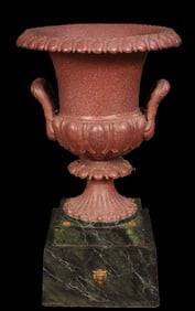 Cast Iron Urn, Faux Porphyry Finish