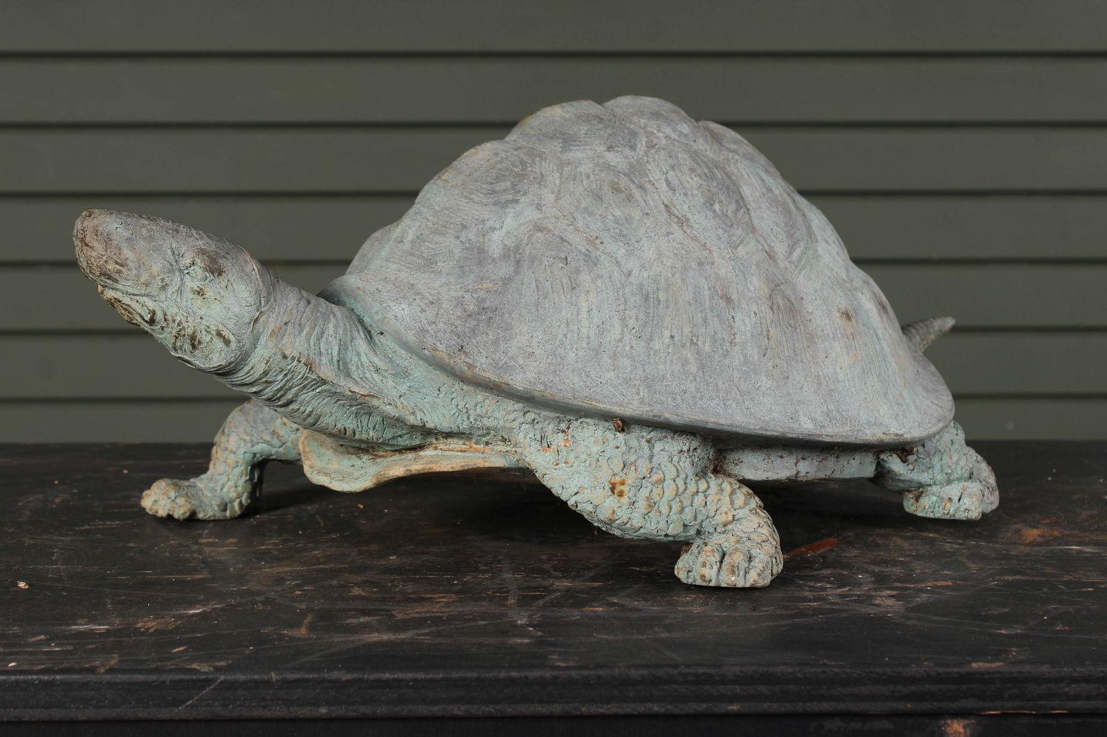 Figural Bronze Turtle Garden Statue (1 of 11)