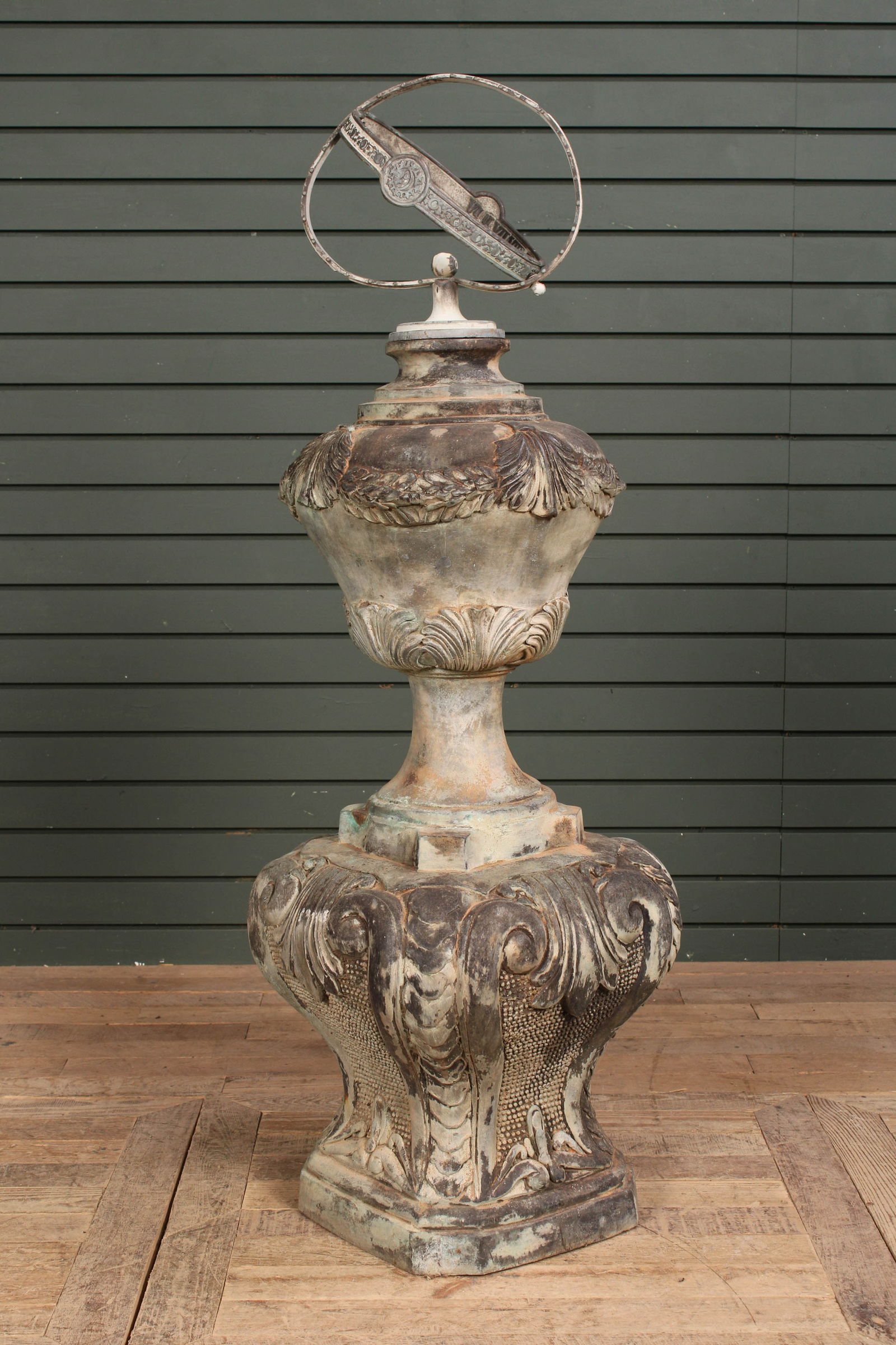 Ornate Bronze Garden Pedestal With Armillary (1 of 8)