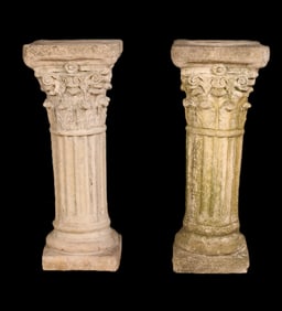 Pair Cast Stone Pedestals