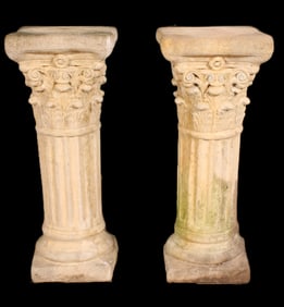 Pair Cast Stone Pedestals