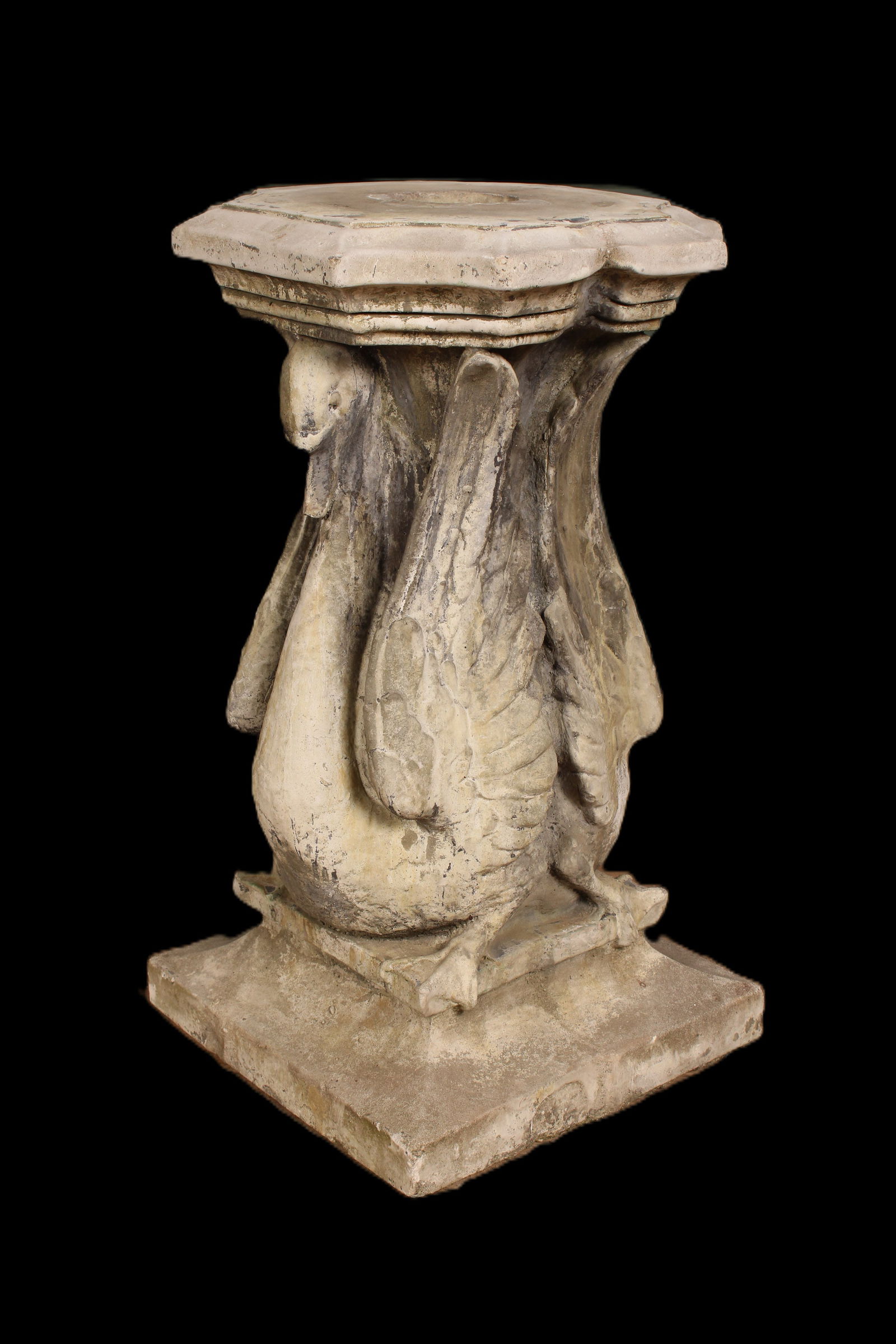Cast Stone Swan Garden Pedestal (1 of 8)