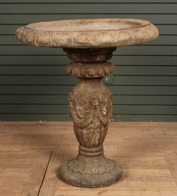 Cast Stone Bird Bath, Baluster Base