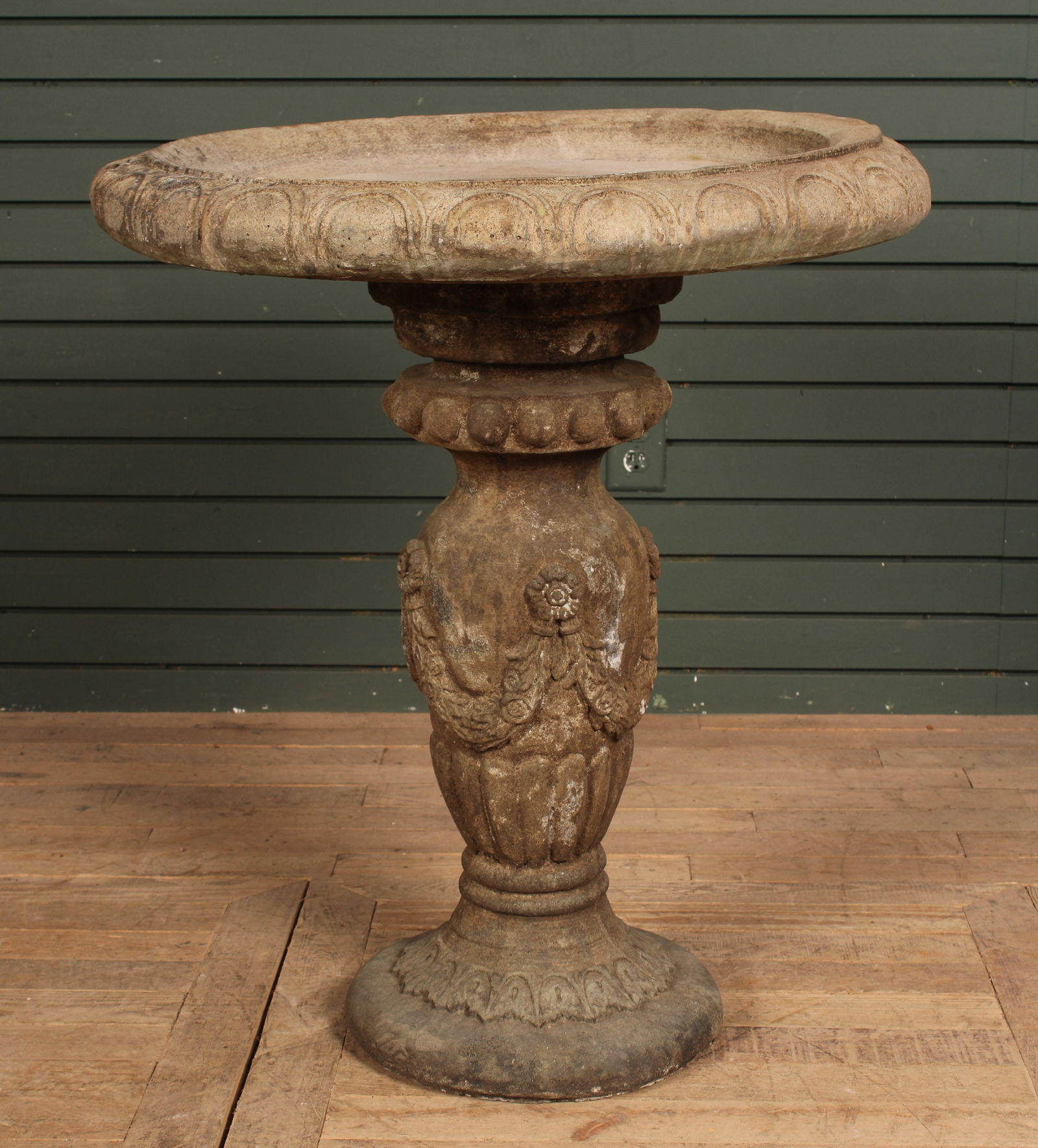 Cast Stone Bird Bath, Baluster Base (1 of 8)