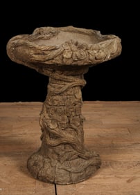 Climbing Vines Motif Cast Stone Bird Bath