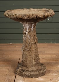 Climbing Vines Motif Cast Stone Bird Bath
