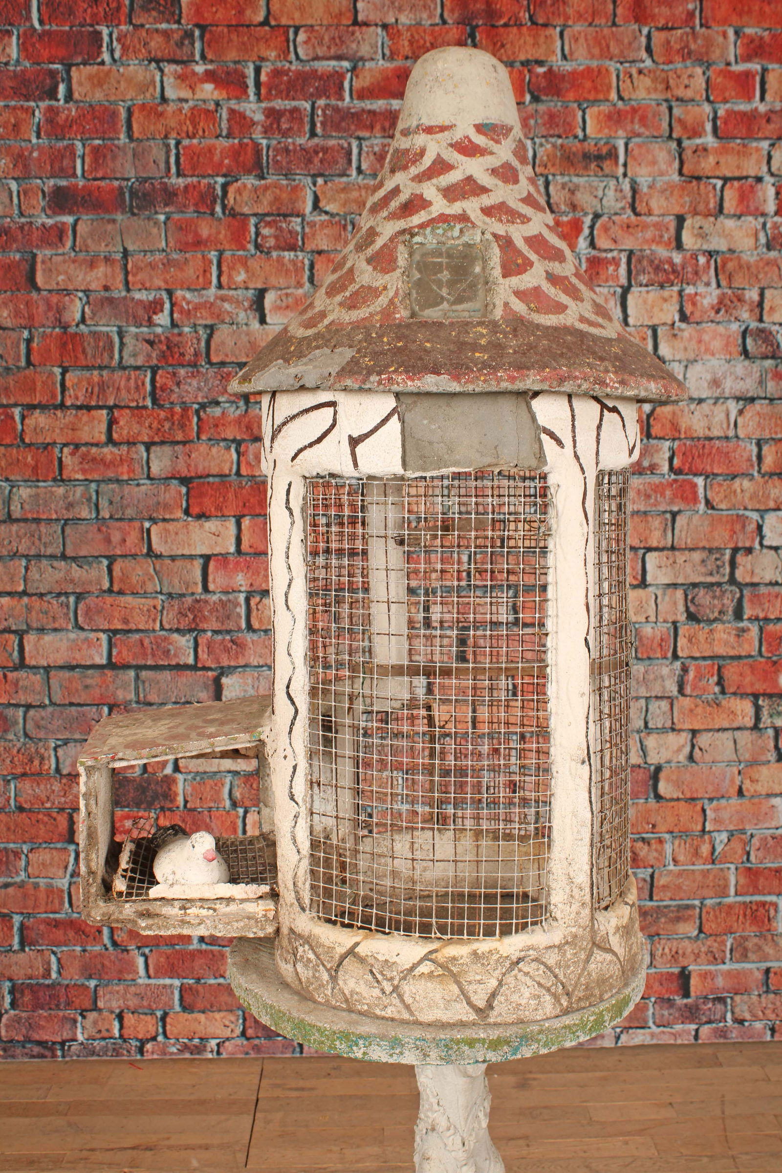 Continental Folk Art Ferrocement Garden Birdcage (1 of 12)