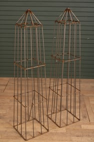 Pair of Metal Obelisks
