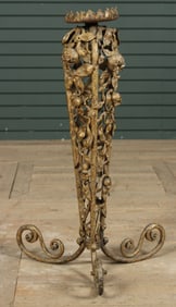 19th C Wrought Iron Vine Motif Table Base