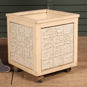 MCM Ceramic and Wood Planter