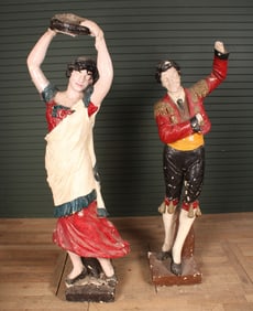 2 Life Sized Plaster Figures, Trade Stimulators