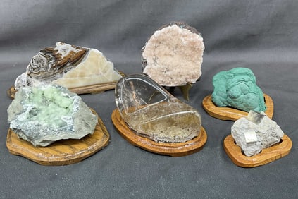 Rutilated Quartz, Heulandite On Basalt