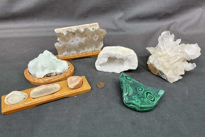 Malachite, Quartz, Agate Slice, Geode