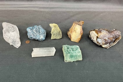Sodalite, Green Fluorite, Quartz