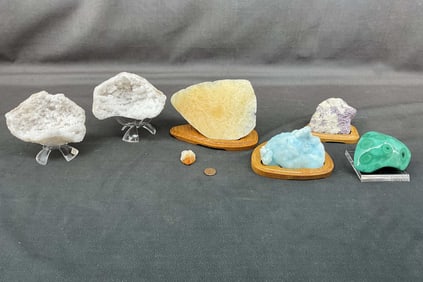 Lepidolite & Calcite, Malachite, Geode