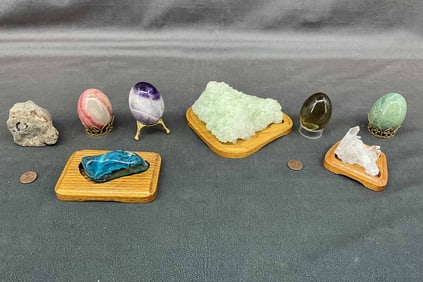 Chrysocolla, Quartz, Halite, Crystal Eggs