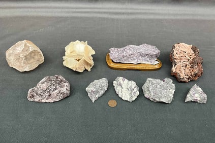 Lepidolite, Quartz, Angel Wing Calcite