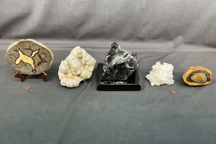 Anthracite, Grey Druzy, Aragonite