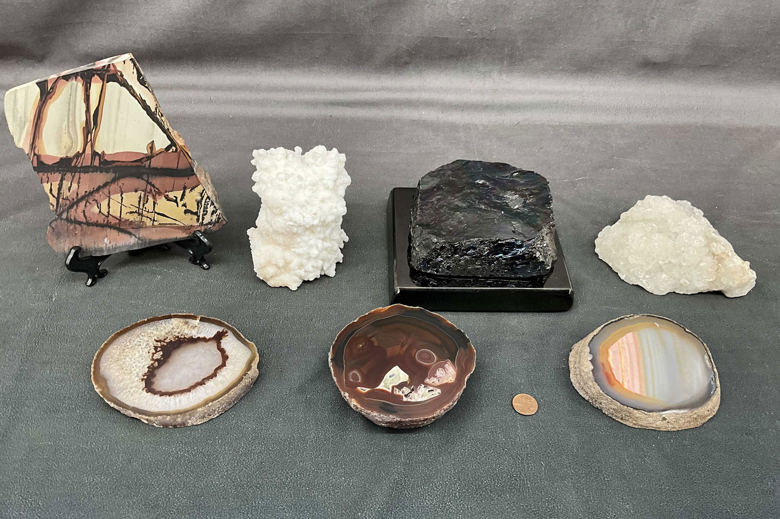 Peacock Coal, Aragonite, Quartz (1 of 8)