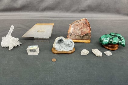 Malachite, Herkimer Diamond, Optical Calcite