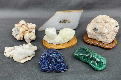 Titanium Plated Quartz, Malachite, Geode