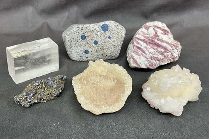 Calcite Geode, Apophyllite, Lead On Pyrite