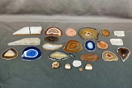 24 Slices Agate, Quartz, Calcite