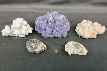 Purple Fluorite With Calcite, Geode