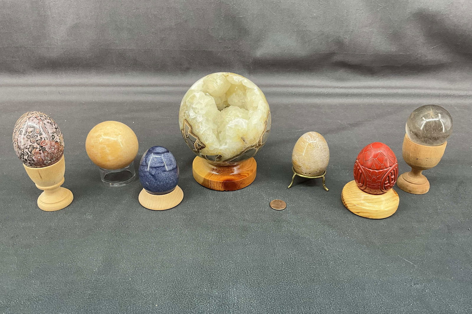 Septerrian Sphere, Calcite Sphere & Eggs (1 of 7)